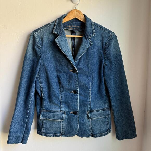 Ralph Lauren Jeans Co. Vintage Denim Blazer Jacket – Size XL - Picture 1 of 7